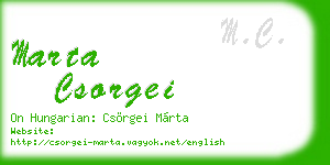 marta csorgei business card
